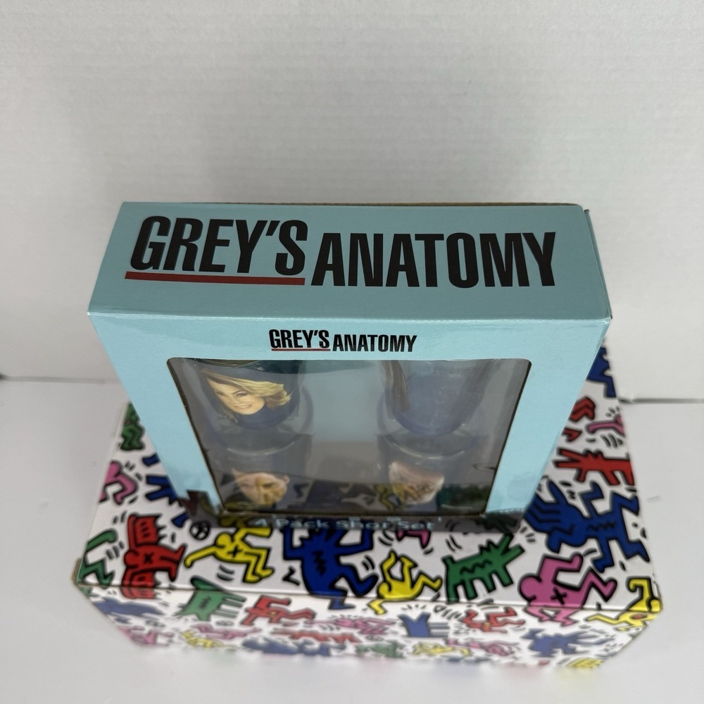 Greys Anatomy Cup Shots Christmas Xmas Gift Glass 2oz Custom Cup Set Of 4 - Picture 2 of 4